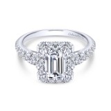 Gabriel & Co. 14k White Gold Contemporary Halo Engagement Ring photo