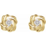14K Yellow 1/5 CTW Diamond Knot Earrings photo 2
