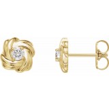 14K Yellow 1/5 CTW Diamond Knot Earrings photo