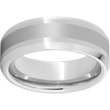 Serinium Beveled Edge Band with 4mm Laser Satin Center photo