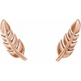 14K Rose Leaf Earrings photo 2