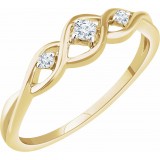 14K Yellow .08 CTW Diamond Freeform Ring photo