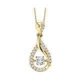 Gems One 10KT Yellow Gold & Diamond Rhythm Of Love Neckwear Pendant  - 1/6 ctw photo