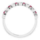 14K White Ruby Stackable Heart Ring photo 2