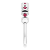 14K White Ruby Stackable Heart Ring photo 4