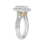Shah Luxury 14K Two-Tone Gold Marquise Diamond Halo Vintage Engagement Ring with Split Shank (Semi-Mount) photo 3