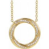 14K Yellow 1/5 CTW Diamond Circle 16-18 Necklace photo