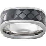 Serinium Square Band with Diamond Pattern Black CeramicInlay photo