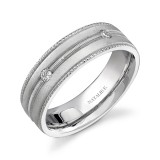 14k White Gold Five Stone Prong Diamond Men's Band photo