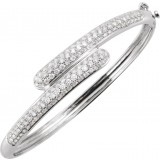 14K White 3 CTW Diamond Bangle Bracelet photo 3