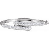 14K White 3 CTW Diamond Bangle Bracelet photo