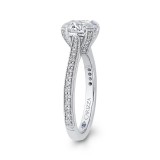 Shah Luxury 14K White Gold Round Diamond Classic Engagement Ring (Semi-Mount) photo 3