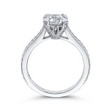 Shah Luxury 14K White Gold Round Diamond Classic Engagement Ring (Semi-Mount) photo 4