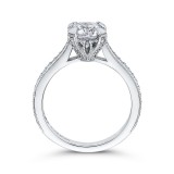 Shah Luxury 14K White Gold Round Diamond Classic Engagement Ring (Semi-Mount) photo 4