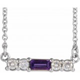 14K White Amethyst & 1/5 CTW Diamond 18 Necklace photo