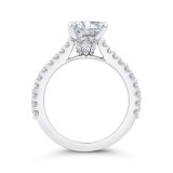 Shah Luxury 14K White Gold Oval Cut Diamond Engagement Ring (With Center) photo 4