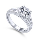 Gabriel & Co. 14k White Gold Entwined Halo Engagement Ring photo 3