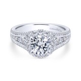 Gabriel & Co. 14k White Gold Entwined Halo Engagement Ring photo