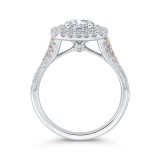 Shah Luxury 14K Two-Tone Gold Round Diamond Double Halo Engagement Ring (Semi-Mount) photo 4