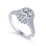 Gabriel & Co. 14k White Gold Contemporary Halo Engagement Ring photo 3