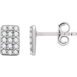 14K White 1/5 CTW Diamond Cluster Earrings photo
