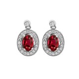 Gems One 14Kt White Gold Diamond (1/4Ctw) & Ruby (1 Ctw) Earring photo