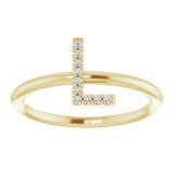 14K Yellow .05 CTW Diamond Initial L Ring photo 3