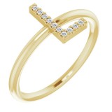 14K Yellow .05 CTW Diamond Initial L Ring photo