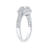 Shah Luxury 14K White Gold Round Diamond Halo Engagement Ring (Semi-Mount) photo 3