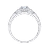 Shah Luxury 14K White Gold Round Diamond Halo Engagement Ring (Semi-Mount) photo 4