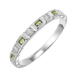 Gems One 10Kt White Gold Diamond (1/10Ctw) & Peridot (1/6 Ctw) Ring photo