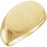10K Yellow 18x12 mm Oval Signet Ring photo