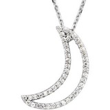 14K White 1/5 CTW Diamond Crescent Moon 16 Necklace photo