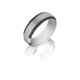 Henri Daussi 7mm Men's Wedding Band MB2 14k Gold White 0.50 Ctw. photo 2