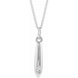 14K White .03 CTW Diamond Geometric 16-18 Necklace photo