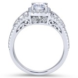 Gabriel & Co. 18K White Gold Contemporary Halo Engagement Ring photo 2