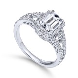 Gabriel & Co. 18K White Gold Contemporary Halo Engagement Ring photo 3