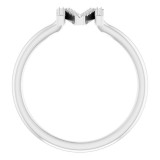 14K White .07 CTW Diamond Initial M Ring photo 2