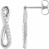 14K White 1/8 CTW Diamond Infinity-Inspired Earrings photo