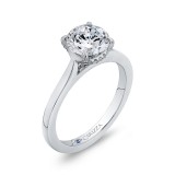 Shah Luxury 14K White Gold Round Diamond Classic Engagement Ring (Semi-Mount) photo 2