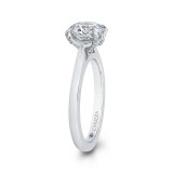 Shah Luxury 14K White Gold Round Diamond Classic Engagement Ring (Semi-Mount) photo 3