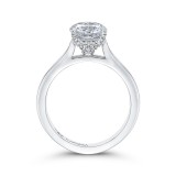 Shah Luxury 14K White Gold Round Diamond Classic Engagement Ring (Semi-Mount) photo 4