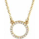 14K Yellow 1/10 CTW Diamond Circle 16 Necklace photo