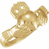 14K Yellow 12x14 mm Ladies Claddagh Ring photo