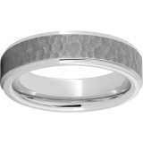 Serinium Flat Grooved Edge Band with a Sandblasted Moon Finish photo