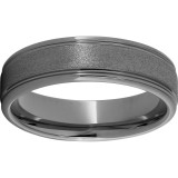 Rugged Tungsten  6mm Rounded Edge Band with Stone Finish photo