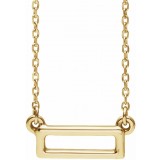 14K Yellow Rectangle Bar 16-18 Necklace photo