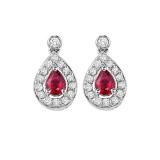 Gems One 14Kt White Gold Diamond (1/6Ctw) & Ruby (1/4 Ctw) Earring photo