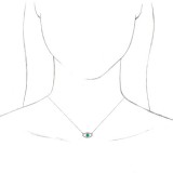 14K White Emerald & White Sapphire Evil Eye 18 Necklace photo 2