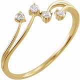 14K Yellow 1/10 CTW Diamond Bypass Ring photo